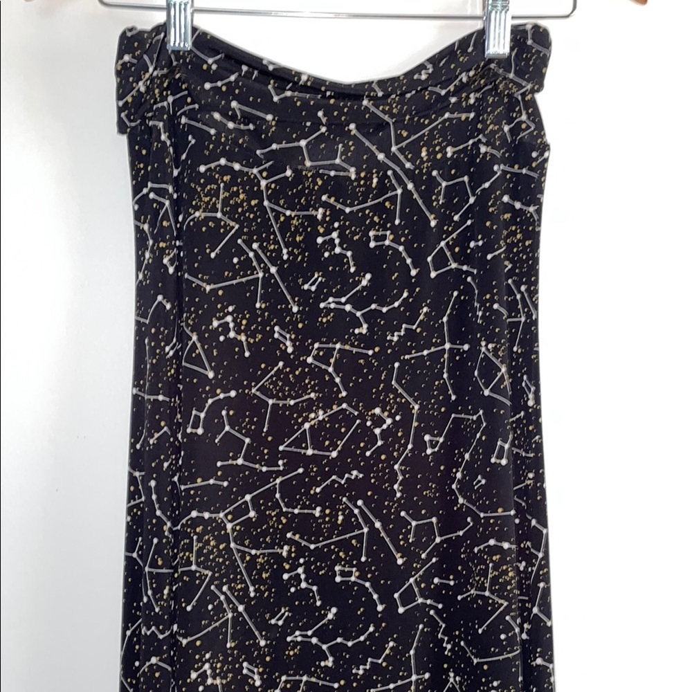 LuLaRoe Black Dress with Gold Star Pattern